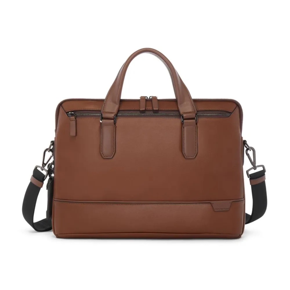 【TUMI】Harrison Sycamore 14 吋筆電輕巧商務皮革公事包 - 牛皮棕(TUMI 官方旗艦店)