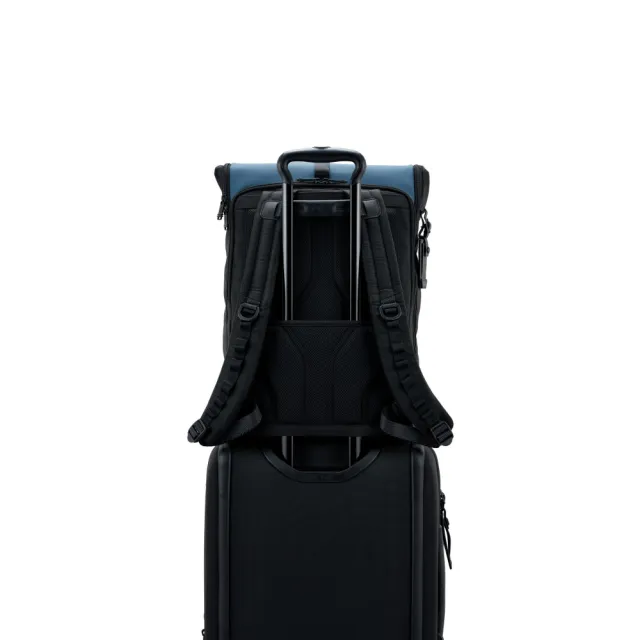 【TUMI】Alpha Bravo Surveillance 彈道尼龍翻蓋後背包 - 灰藍
