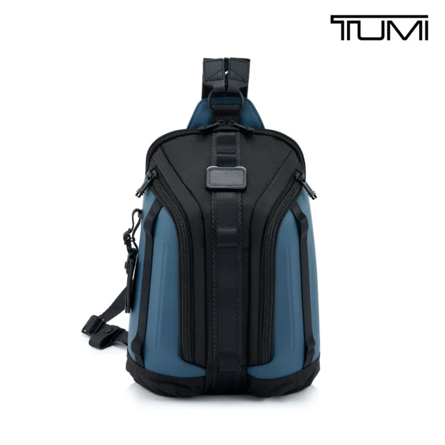 【TUMI】Alpha Bravo Knight 彈道尼龍都會休閒肩背包 - 灰藍