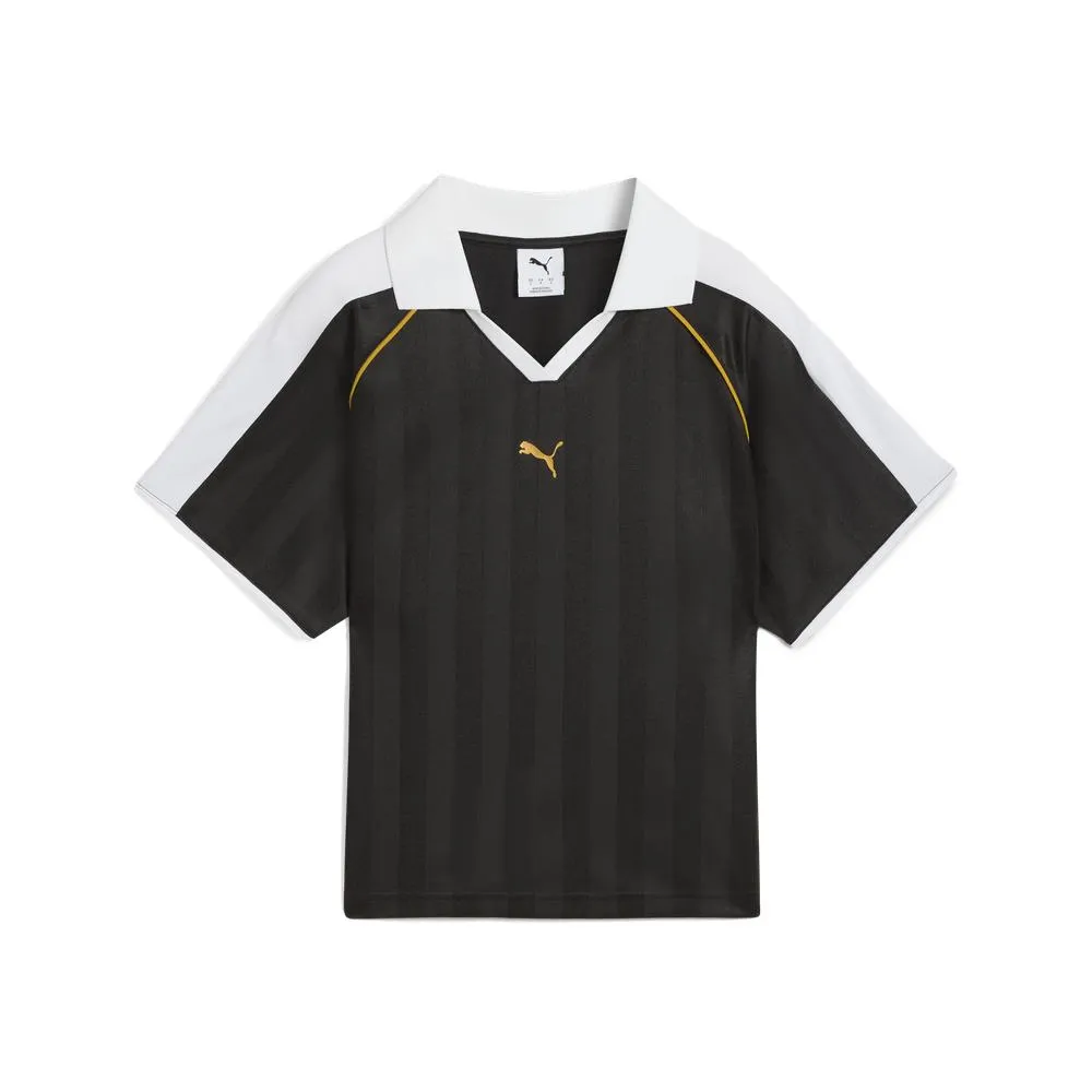 【PUMA官方旗艦】流行系列T7足球風短袖Polo衫 女性 63215701(短Polo)
