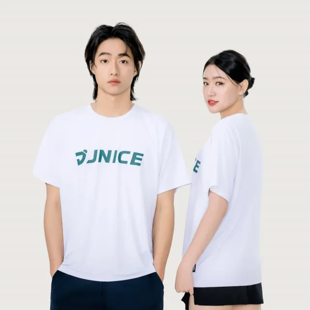 【JNICE 久奈司】LOGO TEE 中性版型 T-shirt T恤 排汗衣 運動服 果凍衣(白)