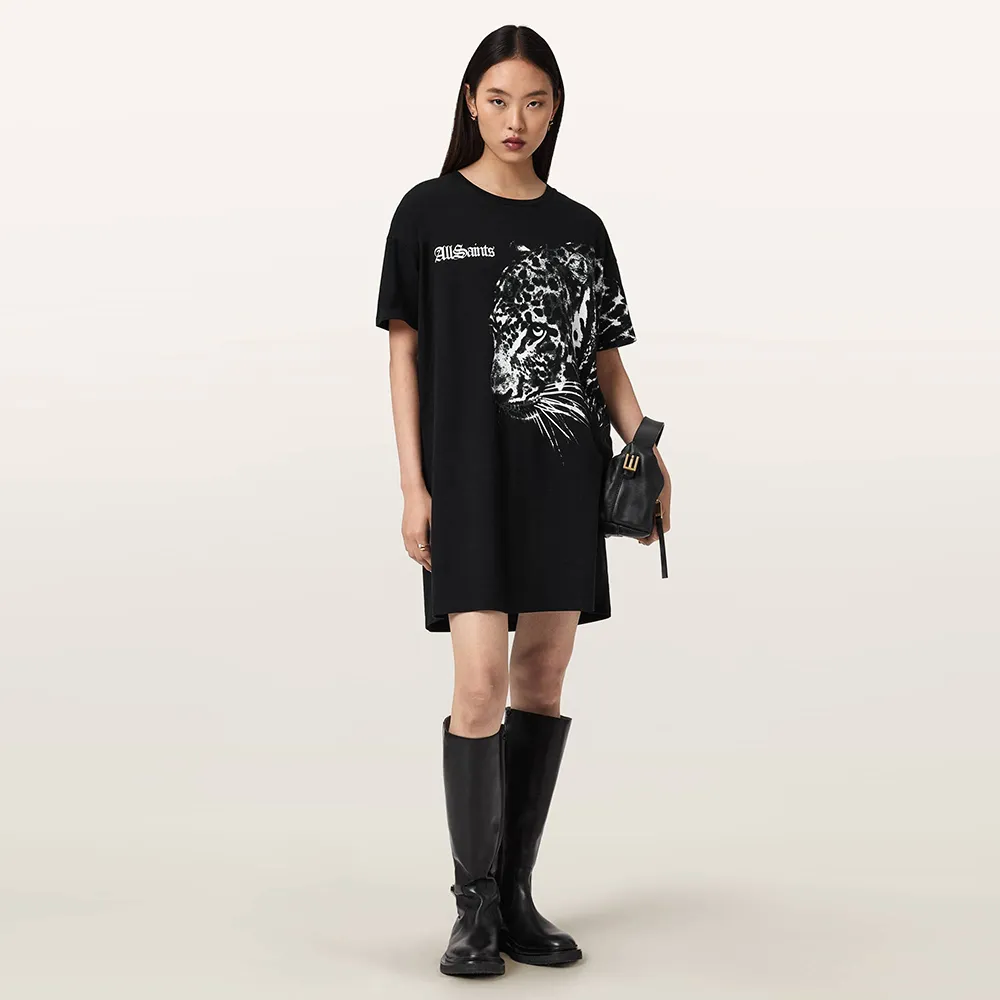 【ALLSAINTS】ZAYA 純棉寬鬆T恤式短洋裝 W053DE(舒適版型)