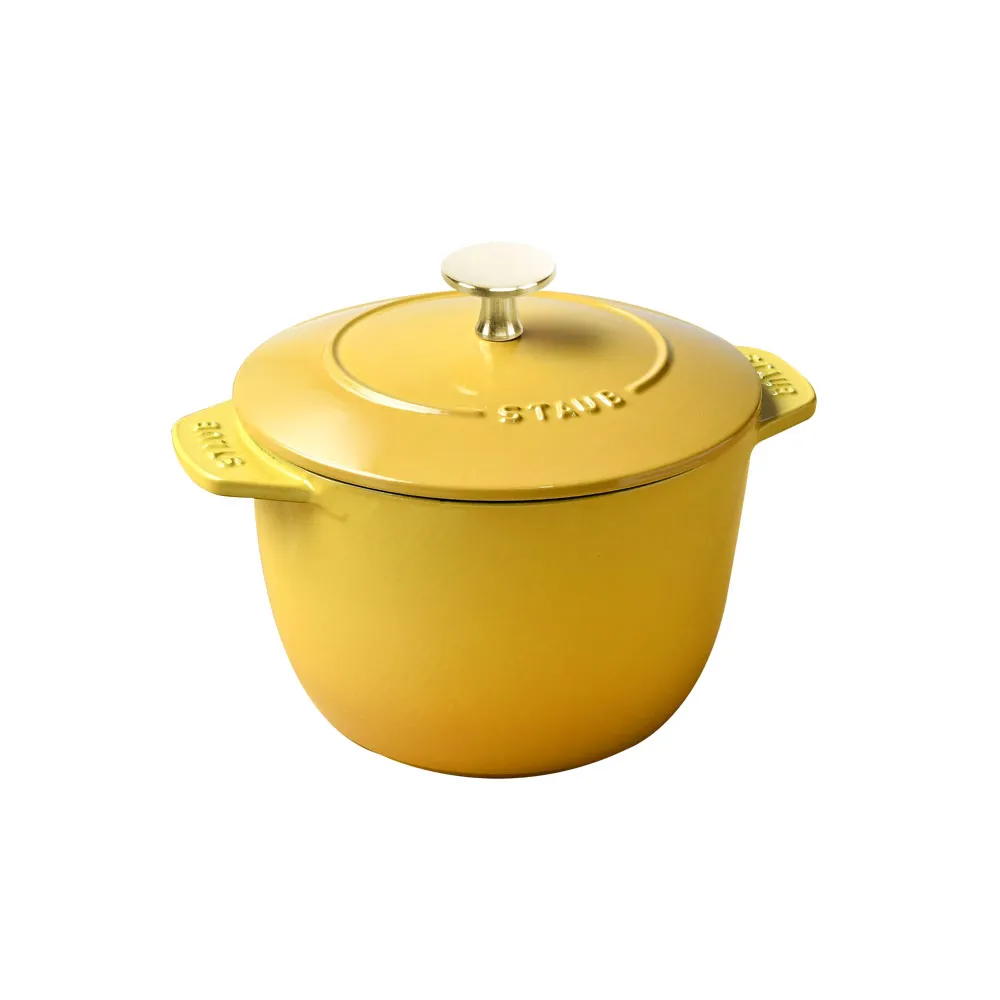 【STAUB】琺瑯鑄鐵飯鍋16cm-檸檬黃(德國雙人牌集團官方直營)