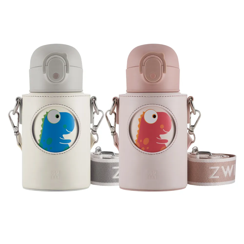 【ZWILLING 德國雙人】THERMO PLUS 316L不鏽鋼兒童吸管保溫瓶500ml 附杯套背帶(德國雙人牌集團官方直營)