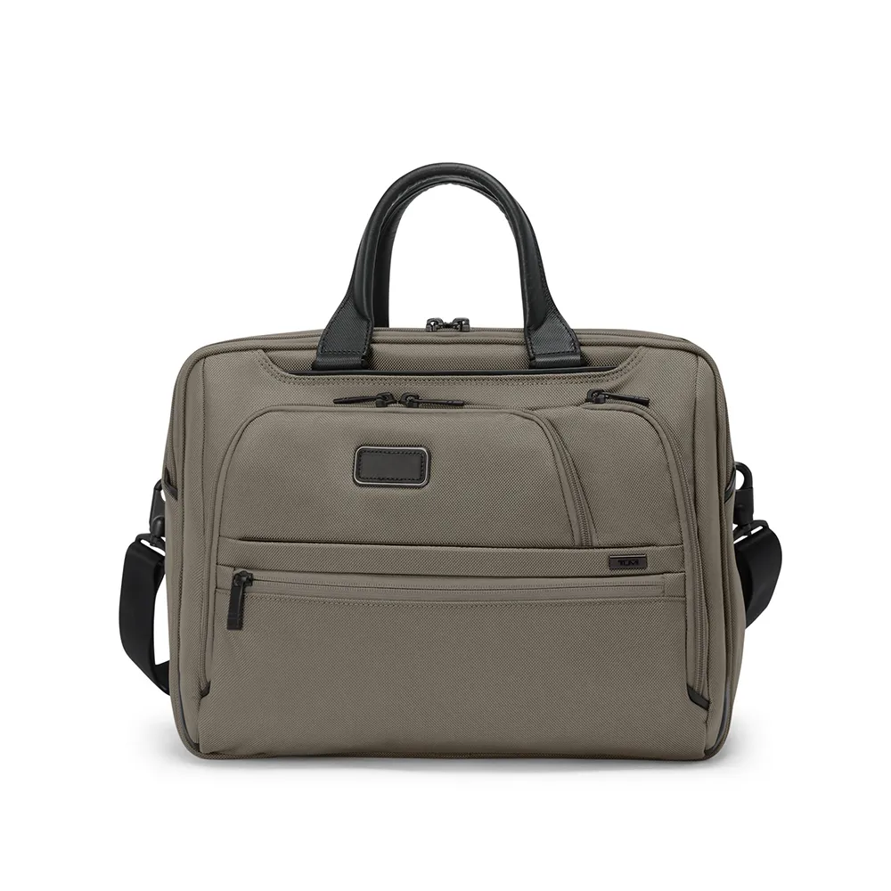 【TUMI】Alpha 中型 15 吋筆電可擴展彈道尼龍公事包 - 合金灰(TUMI 官方旗艦店)