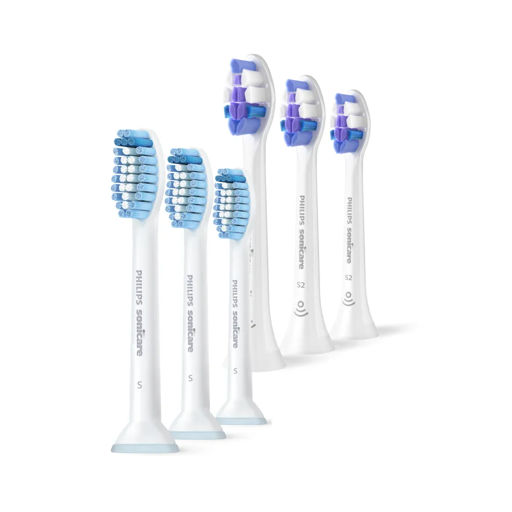 【Philips 飛利浦】HX6053 Sonicare S/S2超細抗敏刷頭3入組 (0.1mm極細毛/10倍清潔/官方直營)