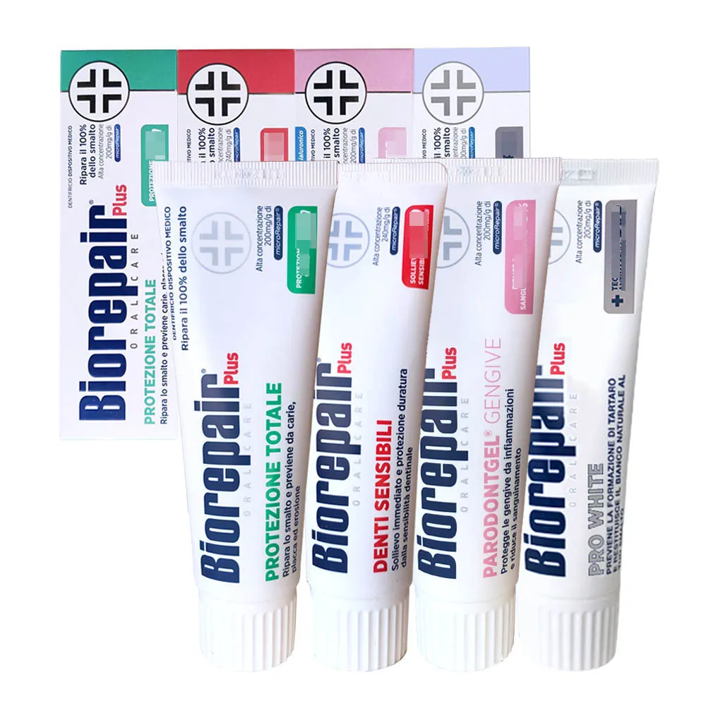 【Biorepair 貝利達】加強型牙膏75mlX6入組 全效/抗敏/護齦/亮白 四款任選(平行輸入)