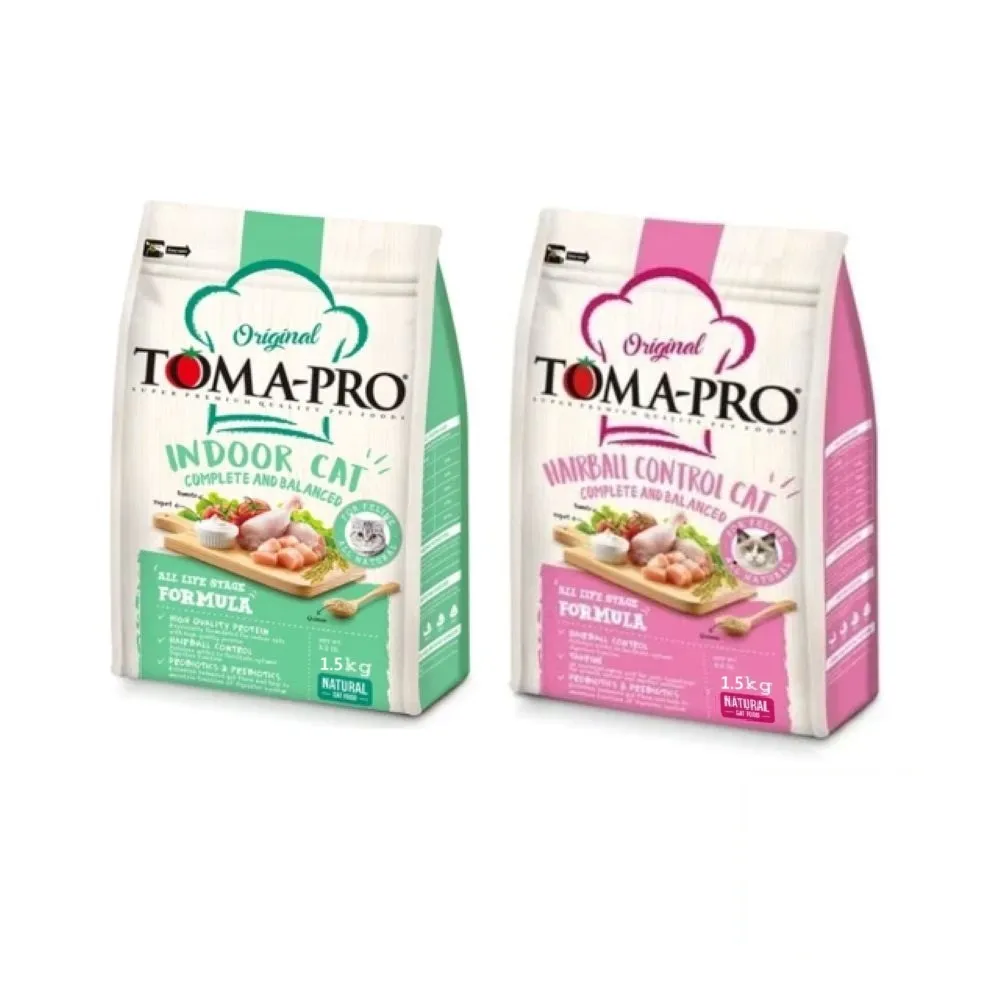 【TOMA-PRO 優格】經典系列貓飼料-成幼貓/室內貓 雞肉+米 1.5 公斤(成貓 幼貓 室內貓 化毛配方)