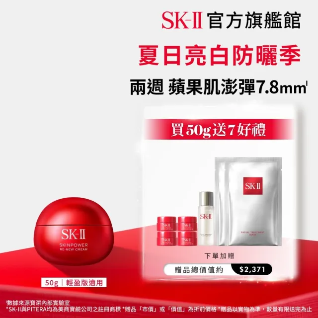 【SK-II】官方直營 肌源賦能煥顏活膚霜 50g(經典or輕盈任選/乳霜/臉部保養/澎彈/緊緻/大紅球)