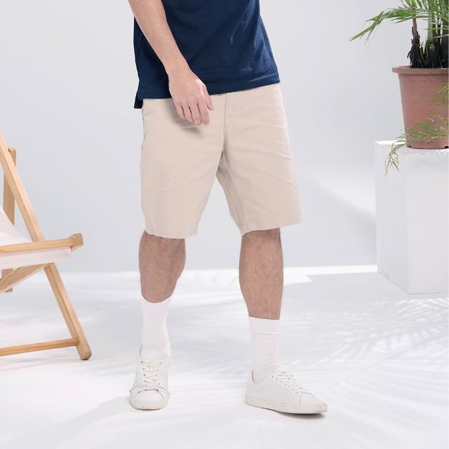 【NAUTICA】官方旗艦 男裝 經典美式純棉休閒短褲-卡其色