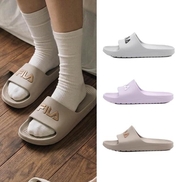 【FILA】SLEEK SLIDE 中性拖鞋-灰/卡其/粉紫 三色任選(4-S955A)