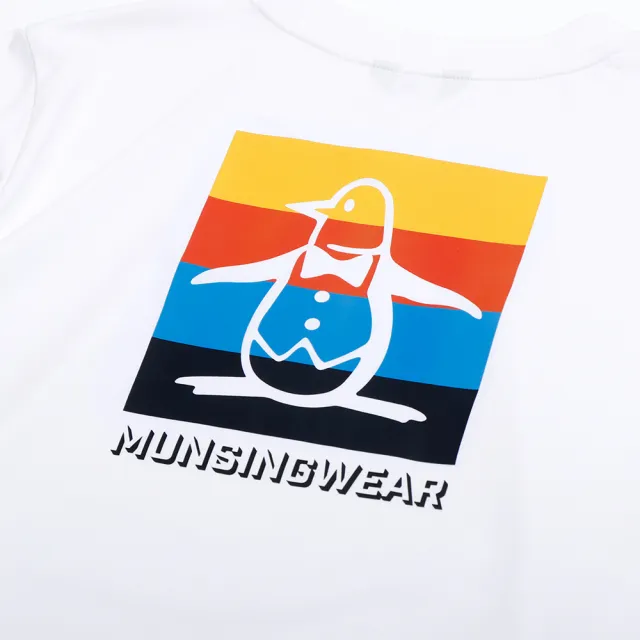 【Munsingwear】企鵝牌 男款白色 夏日印花配色大企鵝短袖T恤 MGXL2504