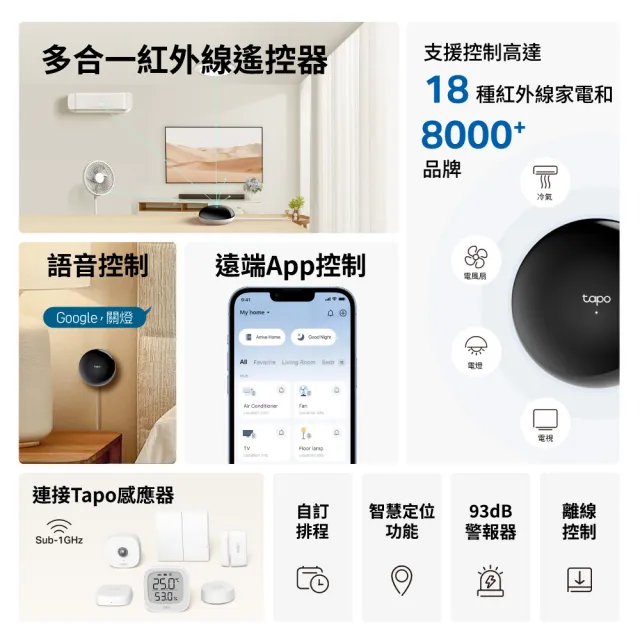 (智能網關組)【TP-Link】Tapo T310 智慧溫濕度感測器(CR鈕扣電池/即時監控/簡易安裝/Tapo APP)