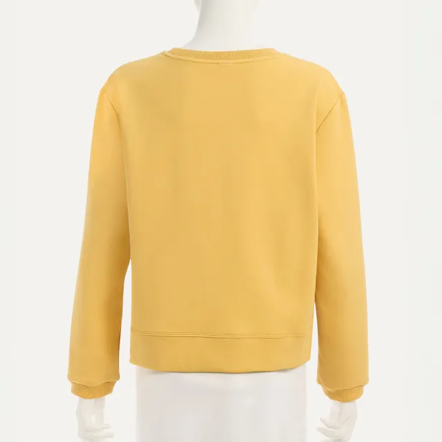 【ILEY 伊蕾】法國藍貓貼布繡棉質大學T(黃；M-XL；1254291201)