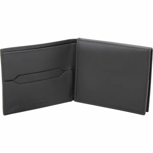 【MONTBLANC 萬寶龍】Trio 薄型柔軟牛皮4卡三折短夾(黑色)