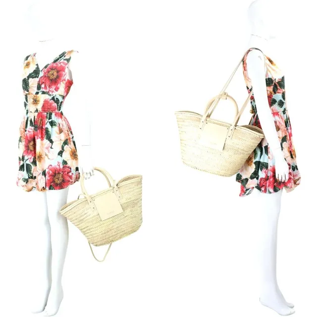 【JACQUEMUS】Le panier Soli 小牛皮棕櫚葉手提 肩背草編包-2色可選 法國精品 小眾精品