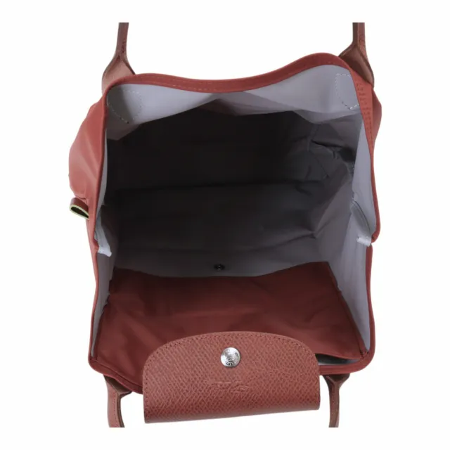 【LONGCHAMP】LE PLIAGE Green 帆布直式手提包(栗紅)