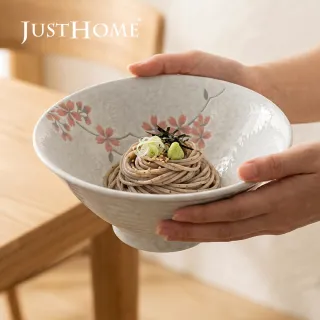 【Just Home】日本製美濃燒櫻花陶瓷麵碗3件組-6.5吋/7.5吋可選(可微波 碗 碗盤 麵碗 湯碗 丼碗)