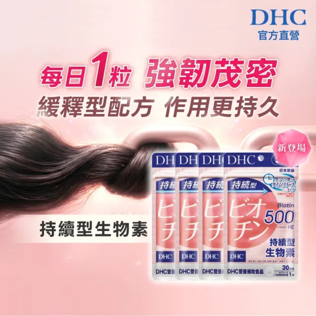 【DHC】持續型生物素 30日份 四入組(30粒/包 飯後一顆/秀髮健康/指甲健康/緩釋型)