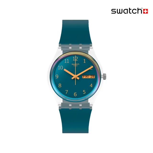 【SWATCH】BLUE AWAY 太陽光譜折射錶盤/經典手錶/男錶/女錶/瑞士製造 SO28K700(34mm)