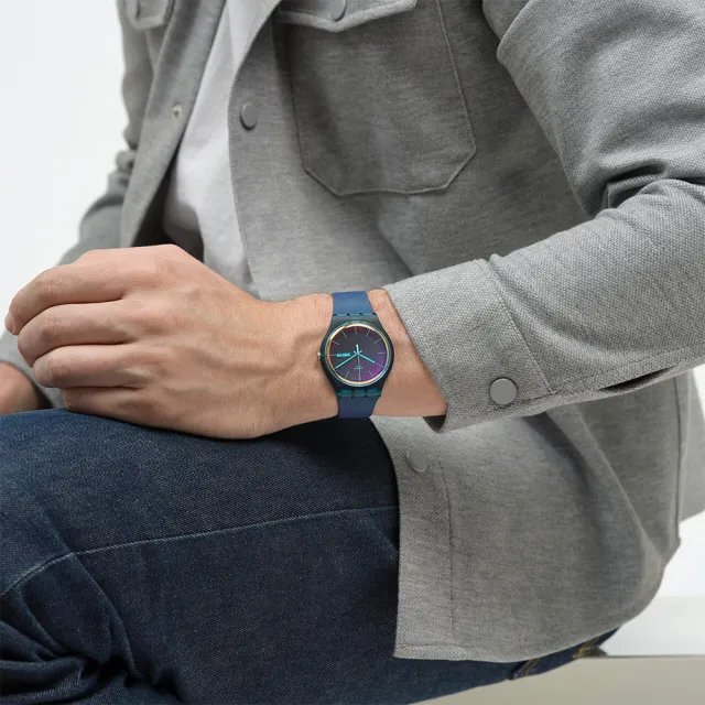 【SWATCH】FADE TO PINK 太陽光譜折射錶盤/經典手錶/男錶/女錶/瑞士製造 SO29N707 (41mm)