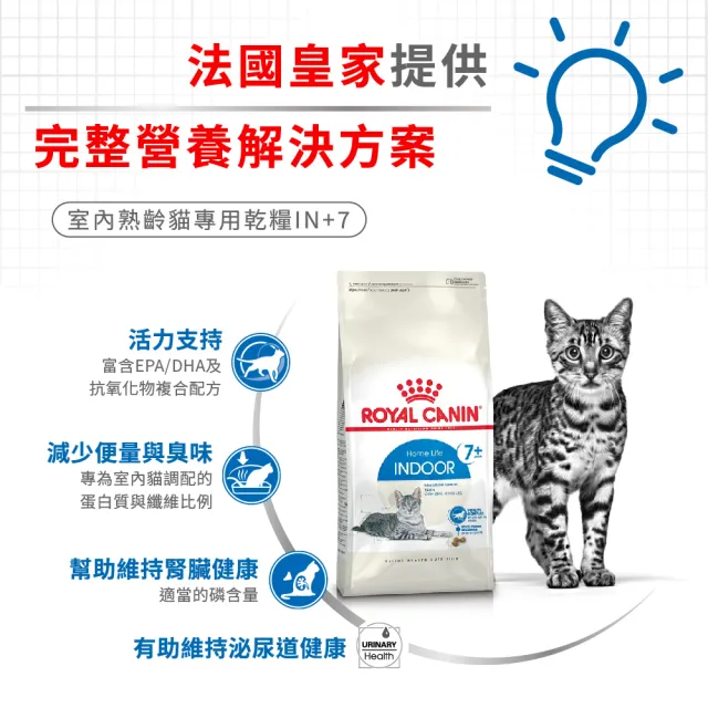【ROYAL 法國皇家】室內熟齡貓專用飼料 IN+7 3.5KG(貓乾糧)