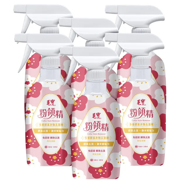 【毛寶】粉領精-多重酵素衣物去漬劑-SOUSOU(500gX6入)