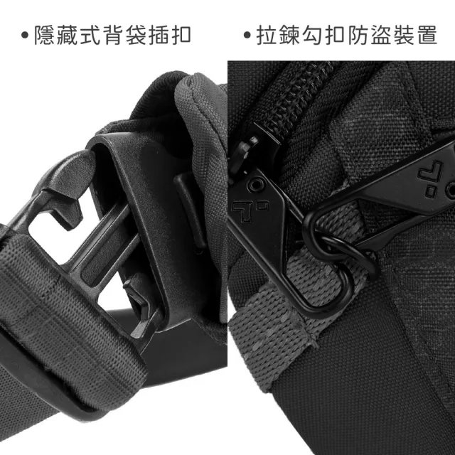 【Travelon】美國 RFID三層防盜腰包 黑0.5L / 隨身包 貼身包 出國 男包 RFID