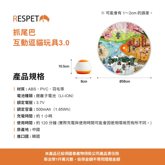 【RESPET】抓尾巴互動逗貓玩具3.0 (第三代 8種玩法 貓咪玩具 寵物玩具 互動玩具)