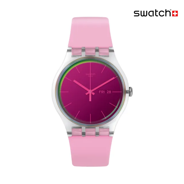 【SWATCH】POLAROSE 經典手錶/太陽光譜折射錶盤/男錶/女錶/瑞士製造 SUOK710(41mm)