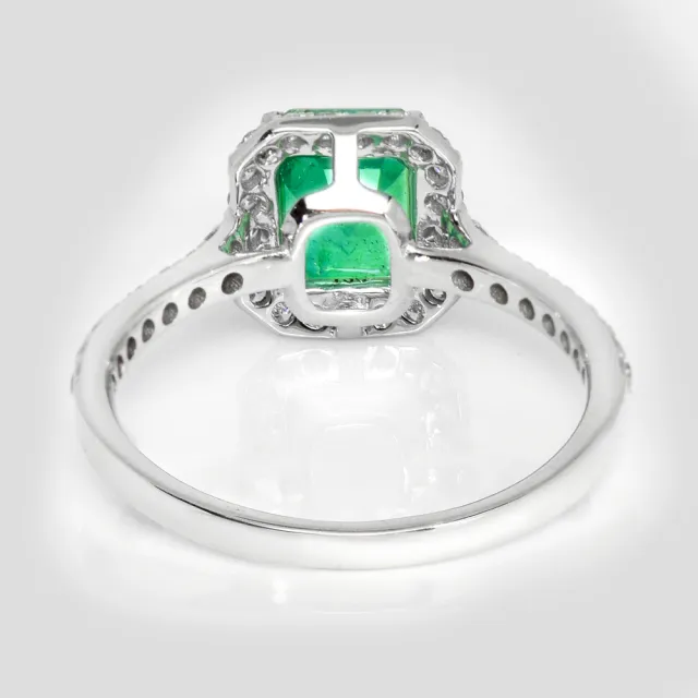 【似曾國際珠寶】庫存出清價 現貨 IGI 18K白金 1.49克拉 Emerald Cut 天然哥倫比亞祖母綠戒指