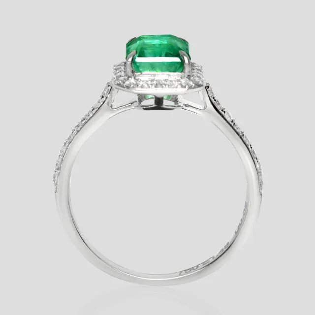 【似曾國際珠寶】庫存出清價 現貨 IGI 18K白金 1.49克拉 Emerald Cut 天然哥倫比亞祖母綠戒指