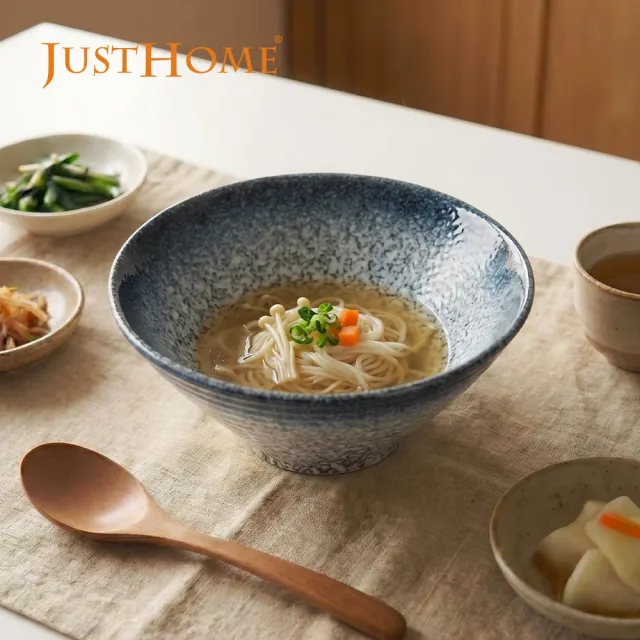 【Just Home】日式漸層陶瓷8吋麵碗850ml(可微波 湯碗 碗 麵碗 拉麵碗 碗公 泡麵碗)