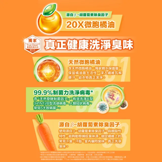 VIP限定【Orange house 橘子工坊】天然制菌洗衣膠囊/洗衣球-去味除臭 54顆x2盒共108顆(適用嬰幼兒衣物)