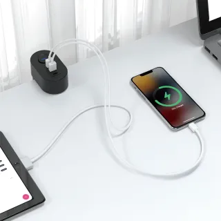 【FUNTE】電動升降桌專用｜桌下型夾式隱藏延長線 - 3插USB+TypeC 兩色可選
