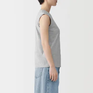 【MUJI 無印良品】女天竺無袖T恤(白色/灰色/黑色/磚紅)