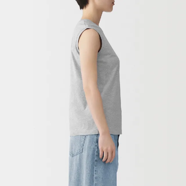 【MUJI 無印良品】女天竺無袖T恤(白色/灰色/黑色/磚紅)