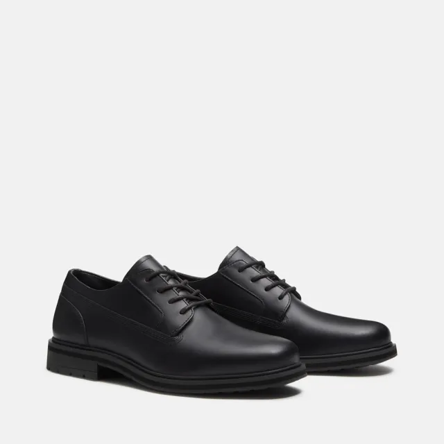 【Timberland】男款黑色皮革休閒鞋(A2Q7GW02)