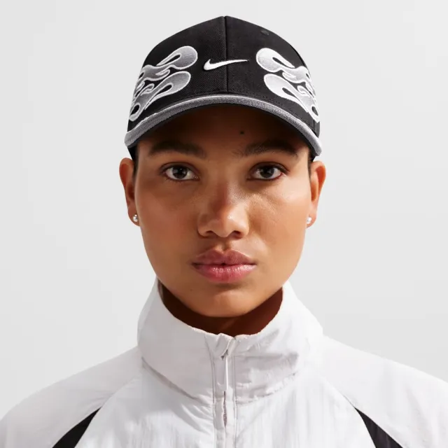 【NIKE 耐吉】棒球帽 休閒帽_中性_U NK CLUB CAP S OG FLAME S26 L_黑色 (IH9258010)