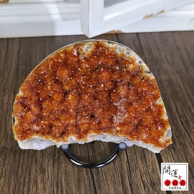 【開運方程式】黃水晶鎮頂級酒箔黃稀有綿花球晶AGU769(642g招財開運擺飾紫晶洞)