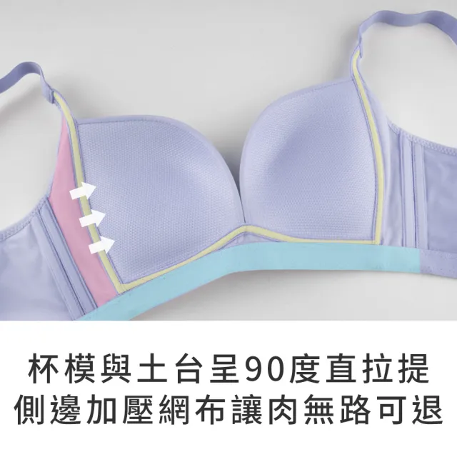 【玉如阿姨】水壩內衣。高包覆強支撐穩定不外擴 台灣製※0565紫(B.C.D.E罩 無鋼圈 集中)