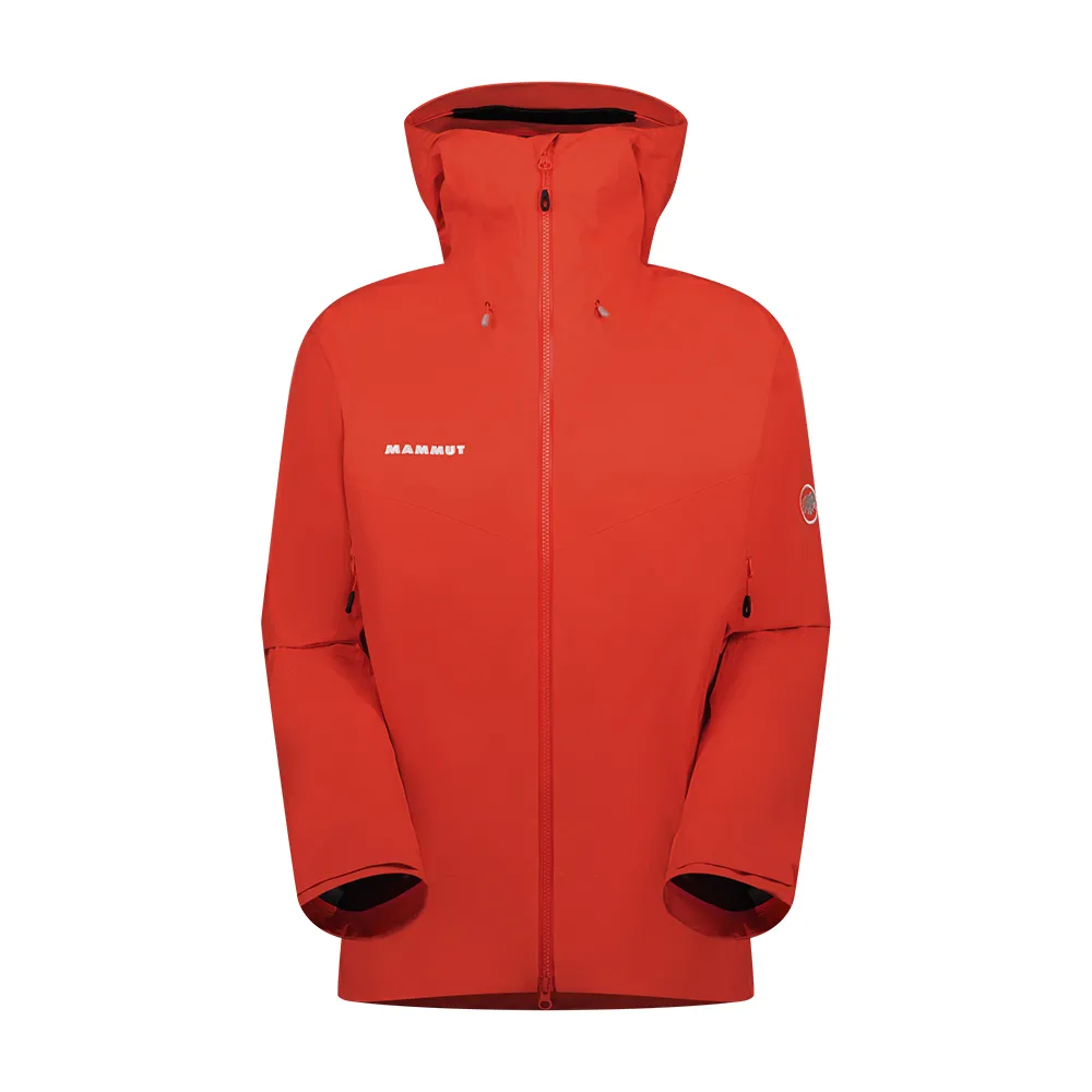 【Mammut 長毛象官方直營】Crater Light HS Hooded AF 日系GTX防風防水連帽外套 經典紅 男款 #1010-29551
