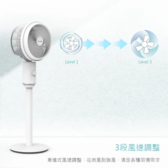 【DIKE】超值2入組-8吋颶風立式循環扇-桌扇/立扇兩用(HLE300WT)