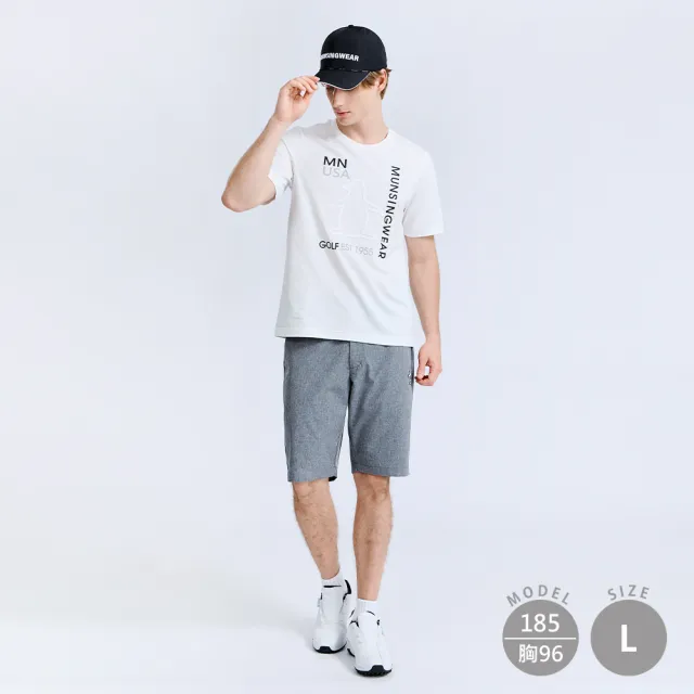 【Munsingwear】企鵝牌 男款白色 企鵝壓印LOGO印花圓領短袖T恤 MGXL2503
