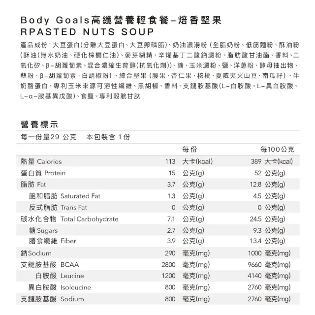 【Body Goals】高纖營養輕食餐 12入組  29-30G/包
