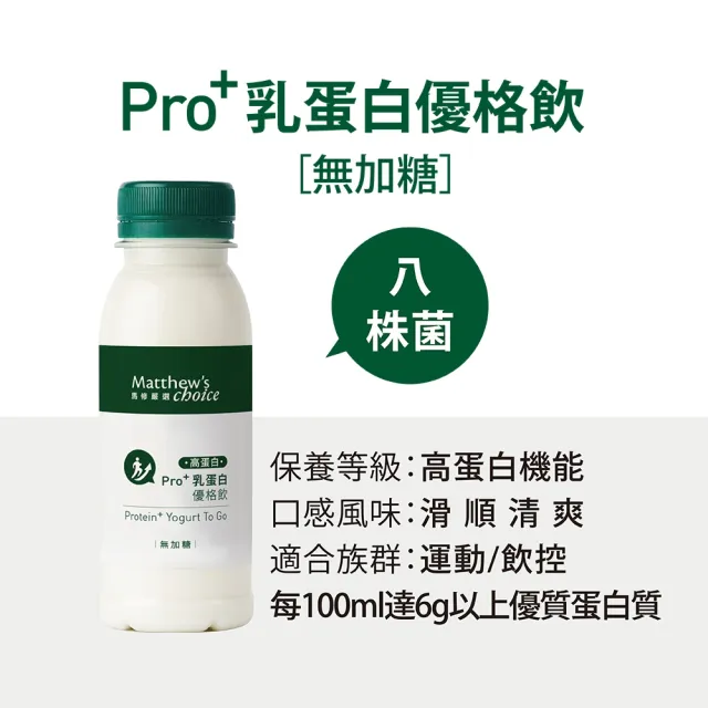 【馬修嚴選】Pro+乳蛋白優格飲 12入 口味任選