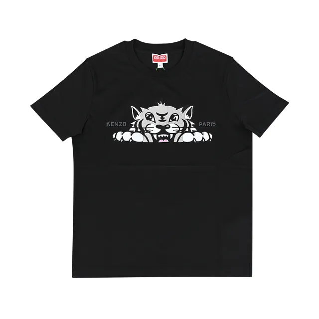 【KENZO】KENZO純棉虎頭印花短袖T恤(女/黑)