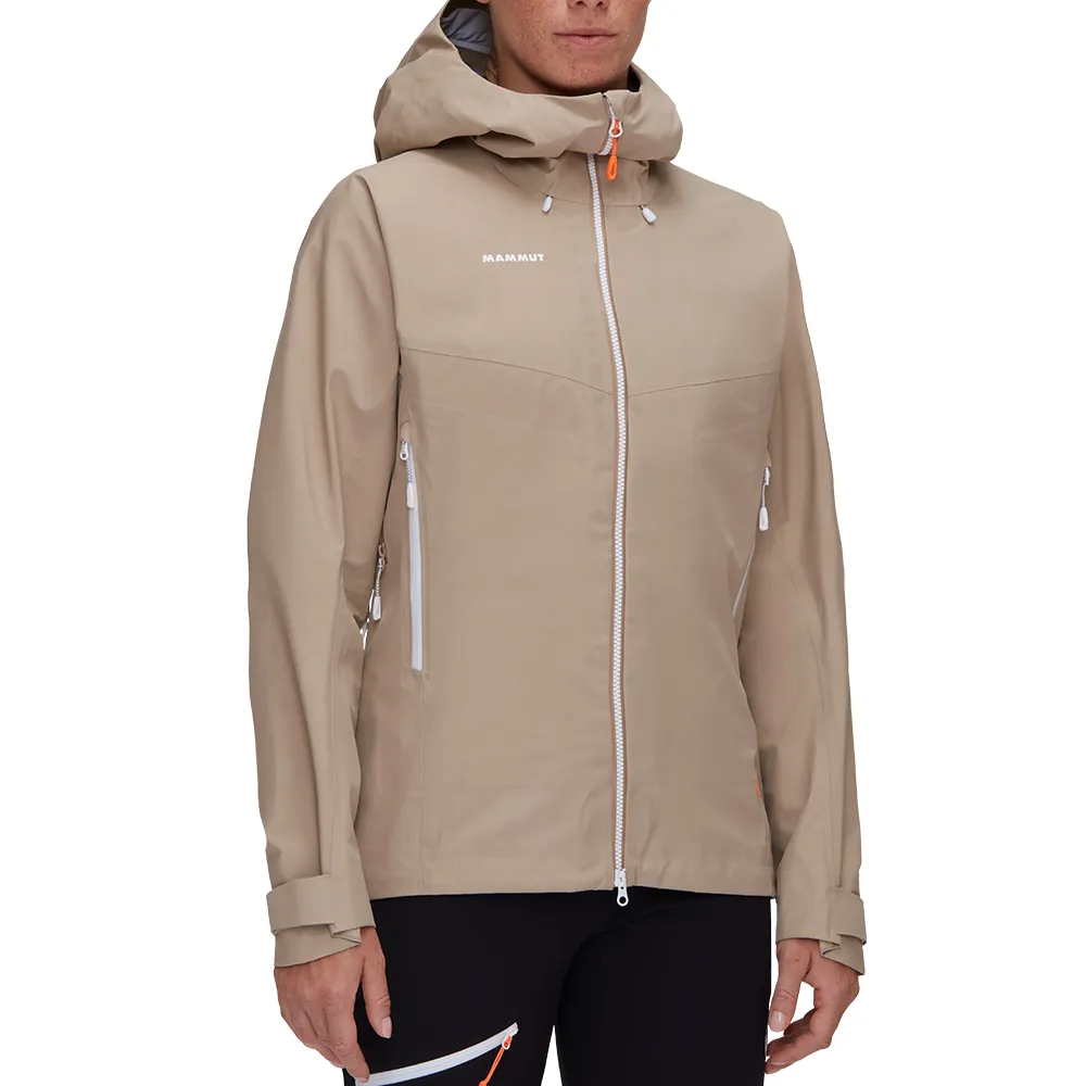 【Mammut 長毛象官方直營】Crater IV HS Hooded Jkt AF GTX防風防水連帽外套 女款 薩凡納褐 #1010-30770
