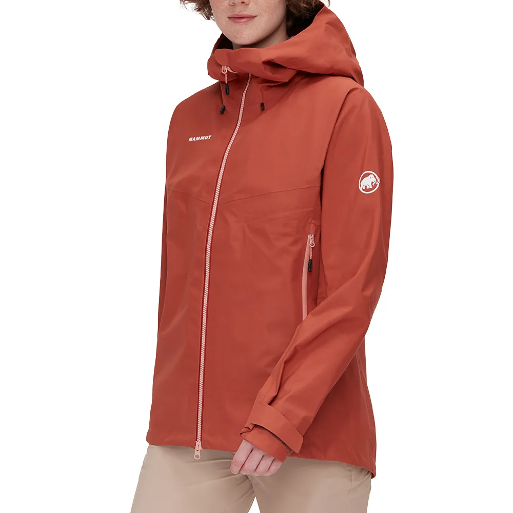 【Mammut 長毛象官方直營】Crater IV HS Hooded Jkt AF GTX防風防水連帽外套 女款 磚紅 #1010-30770
