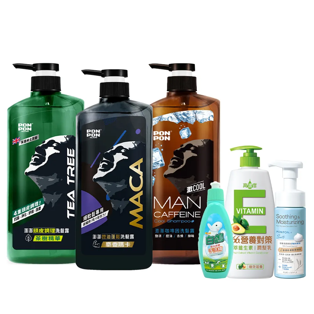 【澎澎MAN】洗髮露-680gx4(麝香瑪卡控油蓬鬆/茶樹精華頭皮調理/咖啡因勁涼/抗都會污染 任選)